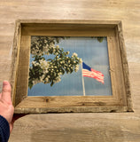 Flag & Flower- FRAMED 8x10 Wood Print