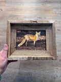 Red Fox Profile- FRAMED 5x7 Wood Print