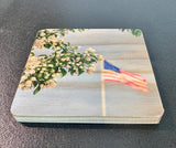 Coaster- Flag & Flower