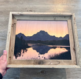 Mount Moran Sunset- FRAMED 11x14 Wood Print