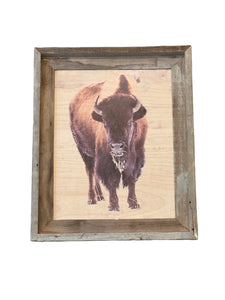 Icy Bison- FRAMED 11x14 Wood Print