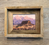 Moulton Barn Sunrise- FRAMED- 5x7 Wood Print