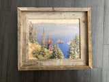 Crater Lake- FRAMED 8x10 wood print