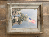 Flag & Flower- FRAMED 8x10 Wood Print