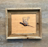 Flying Pheasant- FRAMED 8x10 wood print