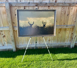 FRAMED 24x36 Wood Print - Two Bucks