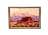 FRAMED 24x36 Moulton Barn Sunrise