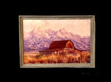 FRAMED 24x36 Moulton Barn Sunrise