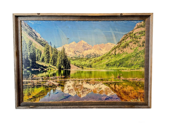 FRAMED 24x36 Wood Print - Maroon Bells