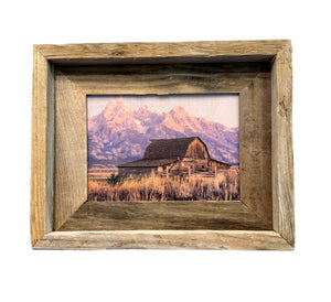 Moulton Barn Sunrise- FRAMED- 5x7 Wood Print