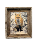 Snowy Fox- FRAMED 8x10 wood print