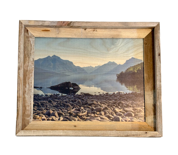 Lake McDonald Sunrise- FRAMED 11x14 Wood Print