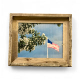 Flag & Flower- FRAMED 8x10 Wood Print