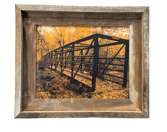Foliage Bridge- FRAMED 8x10 Wood Print