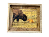 Bison Love- FRAMED 8x10 wood print
