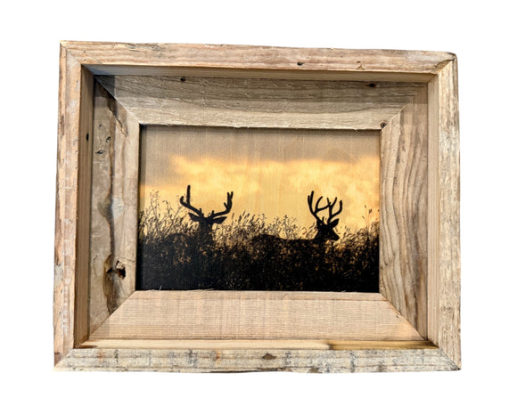 Two Bucks- FRAMED 5x7 Wood Print
