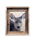 Snowy Deer- FRAMED 8x10 wood print