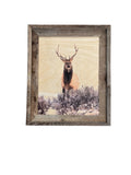 Elk Stare Down - FRAMED 11x14 Wood Print