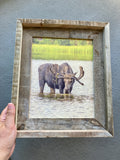 Thirsty Moose- FRAMED 8x10 wood print