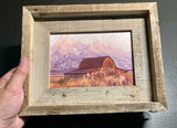 Moulton Barn Sunrise- FRAMED- 5x7 Wood Print