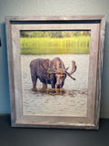 Thirsty Moose- FRAMED 11x14 Wood Print