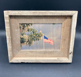 Flag & Flower- FRAMED 5x7 Wood Print