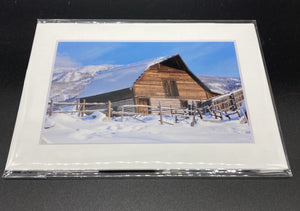 "Steamboat Barn in Winter" 5x7 print