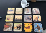 Coaster-Butterfly on Wildflower wood photo coaster