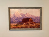 FRAMED 24x36 Moulton Barn Sunrise